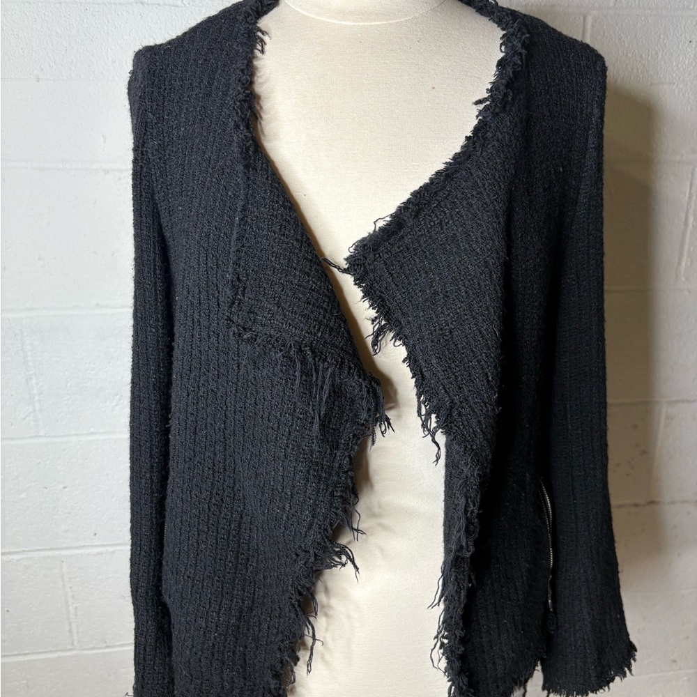 Zara Black Frayed Cardigan